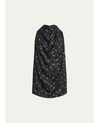 Altuzarra Sleary Sleeveless Silk Twill Cowl-Neck Top