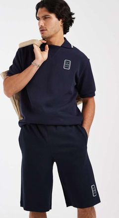 Lacoste Pantaloncini comodi blu navy con coulisse e logo in coordinato
