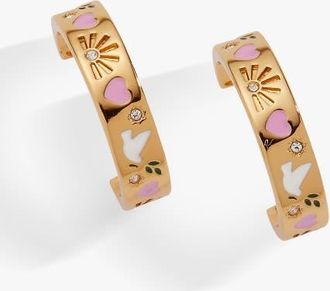Alex and Ani Pray, Wait and Trust Hoop Earrings in Gold at Nordstrom