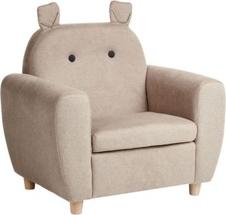 Beliani Beliani - Chair Fabric Upholstery with Armrests for Children Taupe Maribo