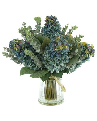 Creative Displays Inc. Blue Cone Hydrangea And Eucalyptus Floral Display