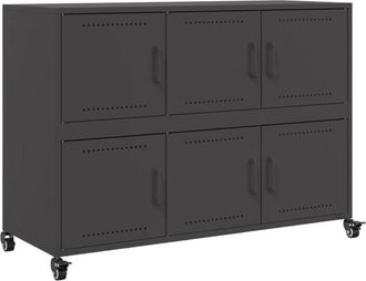 vidaXL Credenza Nera 100,5x39x72 cm in Acciaio Laminato a Freddo - Vidaxl