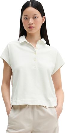 Marc O'Polo Poloshirt MARC OPOLO, Damen, Gr. XL, grau wei&szlig;, Jersey, Obermaterial: 100% Baumwolle, oversize, Shirts Poloshirt, oversized, aus leichtem Jersey