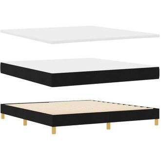 vidaXL Box Spring Bed with Mattress Black 180 x 200 cm Fabric vidaXL