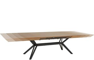 Global Interiors Grosser, ausziehbarer Design Esstisch Lotus 200-320 x 120 cm, Nussbaum