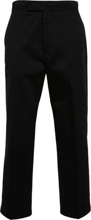 Thom Browne Black Mid-Rise Tapered Chinos