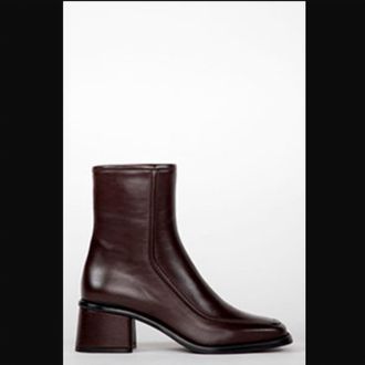 Homers Womens Colette Leather Heeled Ankle Boot In Brown