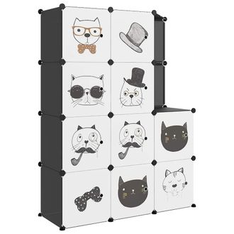 vidaXL Vidaxl - Estanter&iacute;a Infantil De Cubos Con 10 Compartimentos Negro Pp