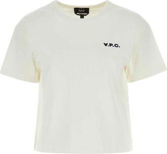 A.P.C. Ivoor Katoen Tee - Dames - T-shirts - Wit - M - Katoen - Tops