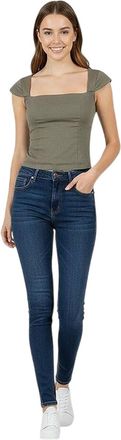Jack Wills Geweven damesblouse met korte mouwen (Kaki Groen)