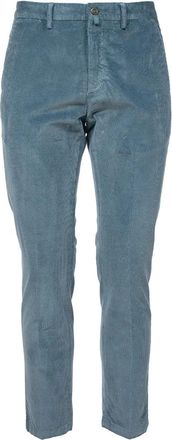 Siviglia Slim-fit Trousers, male, Blue, Size: W38 Cotton America Style Pants