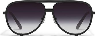 Quay High Profile 51mm Gradient Aviator Sunglasses in Matte Black/Black Fade at Nordstrom