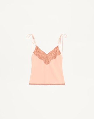 Valentino Top In Crepe De Chine Donna SALMONE 36