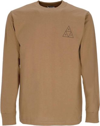 HUF Driehoek Lange Mouw Tee Kameel - Heren - Longsleeves - Bruin - XL - Katoen - Tops