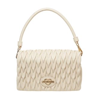 Love Moschino Handbags, female, Beige, Size: ONE SIZE Quilted Handbag with Top Handle