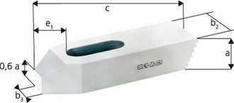 Format Brida De Fijaci&oacute;n Almenado, Ancho De Griya : 18 Mm, Largo Total C 125 Mm, Para Tornillos M16/m18, Altura A : 25 Mm, Ancho B2 : 50 Mm, Ancho De Fresa B