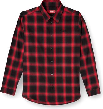 Diesel S-Simply Check Cotton Blend Shirt