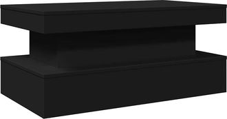 vidaXL Mesa De Centro Con Luces Led Negro 90x50x40 Cm Vidaxl