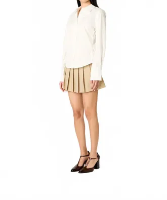 Nia Alara Long Sleeve Top In White