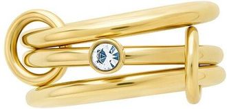 Sterling Forever 14K Cz Nara Linked Stacking Ring Set
