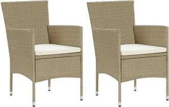 vidaXL Vidaxl - Sedie da Pranzo per Giardino 2 pz in Polyrattan Beige