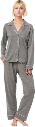The Cats Pajamas Pima Knit Pajama Set in Heather Grey at Nordstrom, Size X-Small