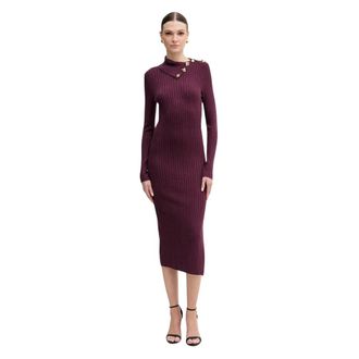 Guess Priscilla Midi Jurk - Dames - Kleedjes - Paars - L - Kleedjes