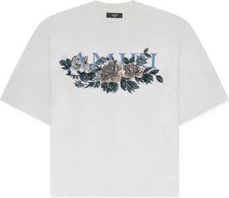 Amiri White Floral Amiri Logo T-shirt