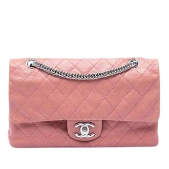 Chanel Pre-owned Vintage Double Flap Schoudertas - Dames - Pre-owned - Roze - Maat: ONE Size Leer