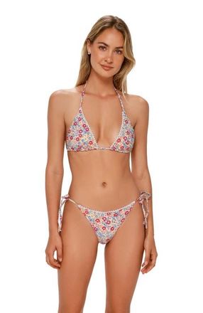 Swim Systems Pom Pom Triangle Bikini Swimsuit Top in Prairie Petals at Nordstrom, Size 3X-Large