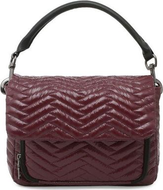 Think Royln The Muse Moto Quilting Flap Shoulder Bag in Glossy Deep Burgundy at Nordstrom