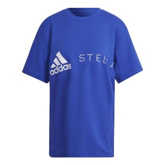 adidas (WMNS) adidas by Stella McCartney Logo T-Shirt Asia Sizing Blue White HB7403