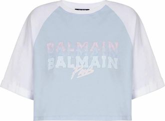 Balmain Mujer, Camisetas, Azul, Talla: M