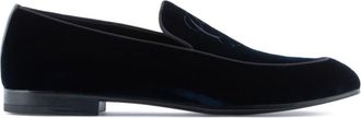 Giorgio Armani Navy Slip On Loafers