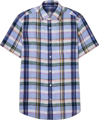 Robert Talbott Morgan Plaid Linen Short Sleeve Shirt