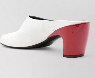 Dries Van Noten leather mules closed round toe block heel