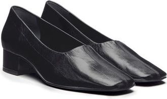 Reformation Inez Square Toe Pump in Black Eel at Nordstrom, Size 9.5