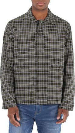 Roberto Cavalli Mens Black Zebra And Check Print Reversible Jacket, Brand Size 52 ( US Size 42 )