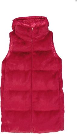 Herno Gewatteerd Vest van Imitatiebont - Dames - Bodywarmers - Roze - M - Polyester - Jassen