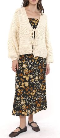 Sadie & Sage Tie Front Cardigan In Ivory