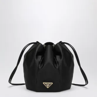 Prada Mini black satin bucket bag