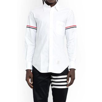 Thom Browne Classic White Button-Down Shirt with Signature Stripes - male - Thom Browne - Casual Shirts - White - M - Shirts