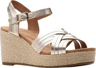 Clarks Sabina Strap Wedge Sandal
