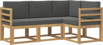 vidaXL Conjunto De Sof&aacute;s De Exterior 4 Uds. Blanco Y Antracita Vidaxl
