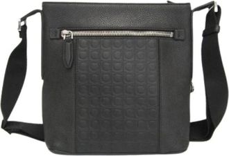 Ferragamo Pre-owned Borsa a tracolla Gancini Gg24 0866 - - Pre-owned - Uomo - Nero - ONE SIZE
