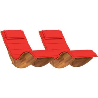 vidaXL vidaXL Sun Lounger 2 pcs Brown 60 x 154 x 74cm Solid Acacia wood