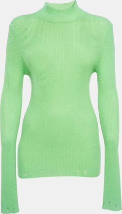 Les R&ecirc;veries Les R&ecirc;veries Acid Green Cashmere Turtleneck Sweater