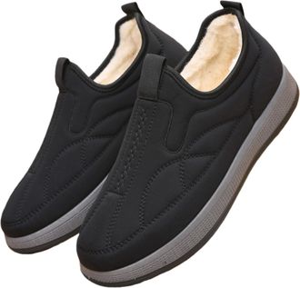 Generic Mens Winter Slip-Resistant Thermal, Mens Work Office Business Casual Fleece Lined Outdoor Slip On Hiking Short Shoes (hs,8.5)