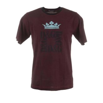 Dolce & Gabbana Crown Broken Short Sleeve T-shirt - male - Dolce & Gabbana - T-Shirts - Brown - M - Tops