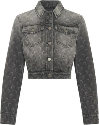Marine Serre Denim Trucker Jacket - Dames - Spijkerjassen - Grijs - XS - Denim - Jassen
